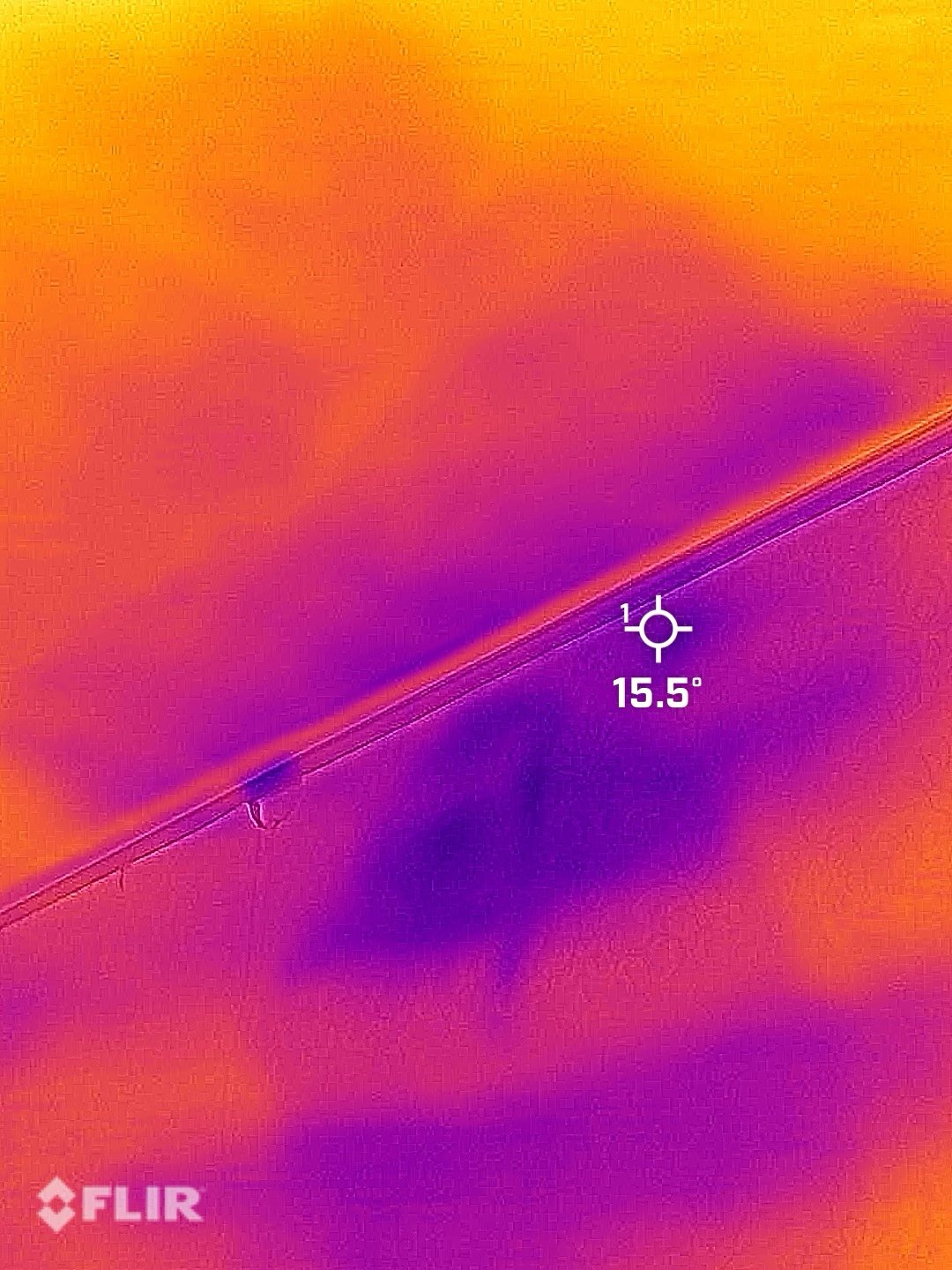 천장 열화상 누수 의심 구간 확인